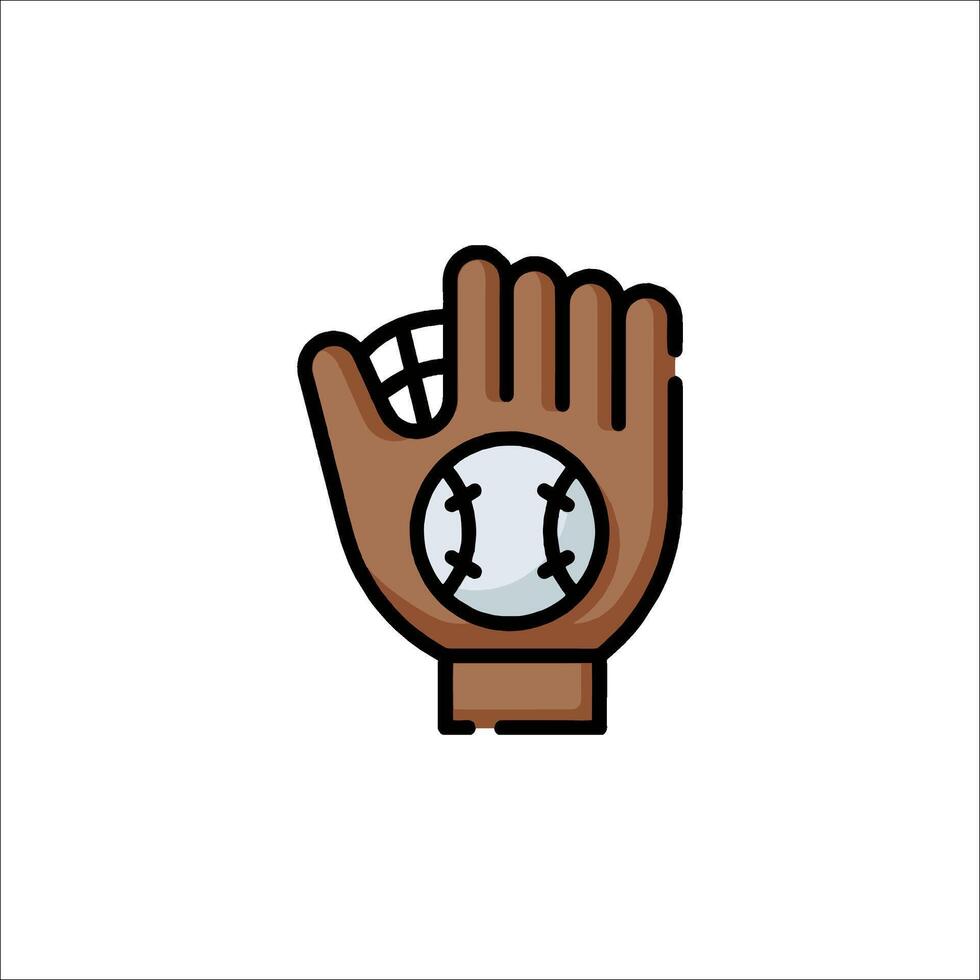 Baseball glove icon with ball in glove vector