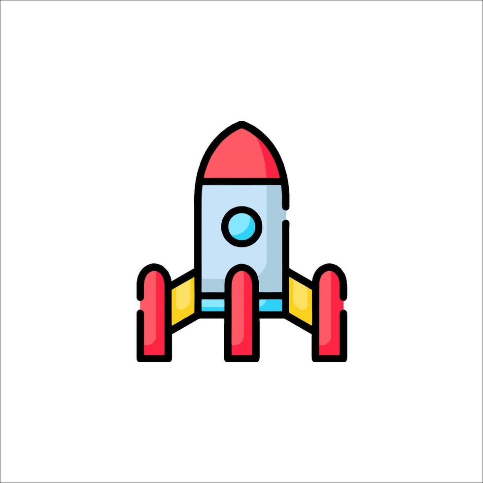 A rocket ship icon on a white background vector