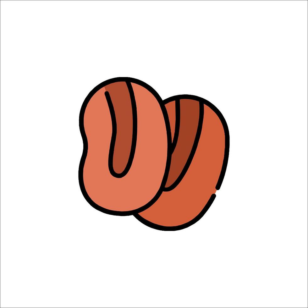 A cartoon illustration of a coffee bean vector