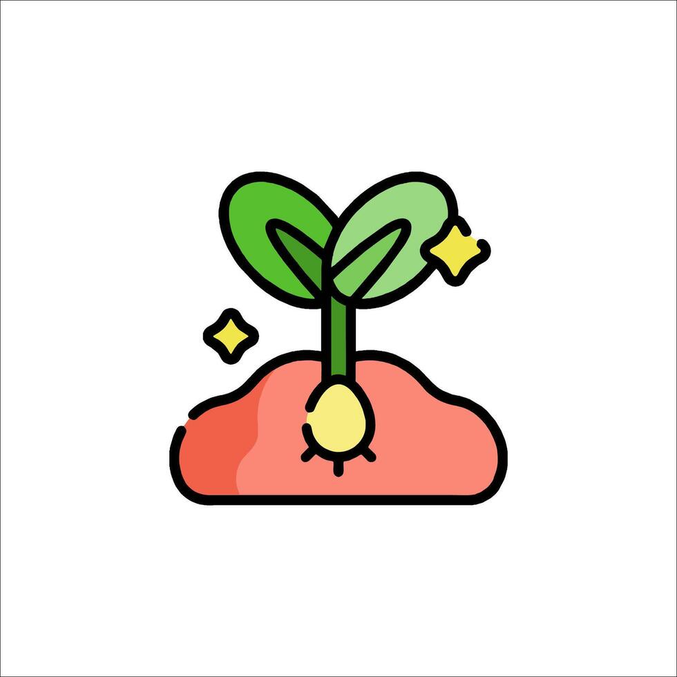 A plant sprouting from a seed icon vector