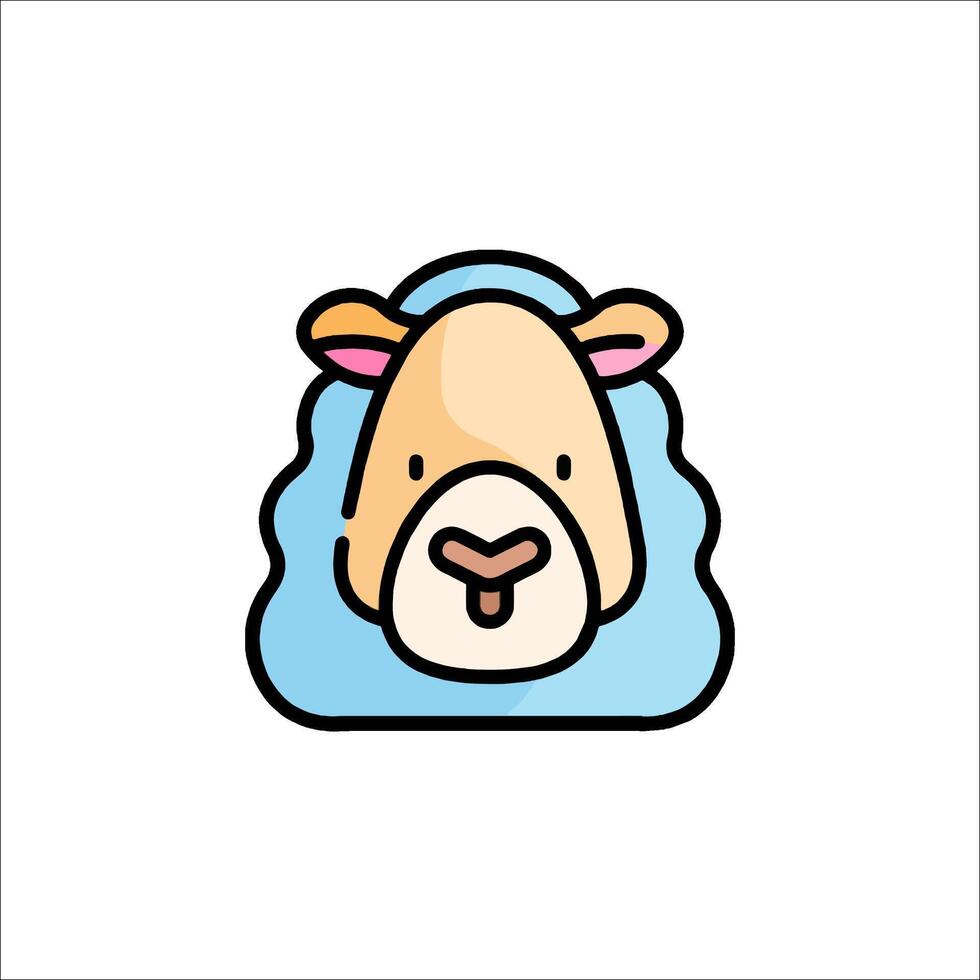 A cartoon sheep head on a white background vector