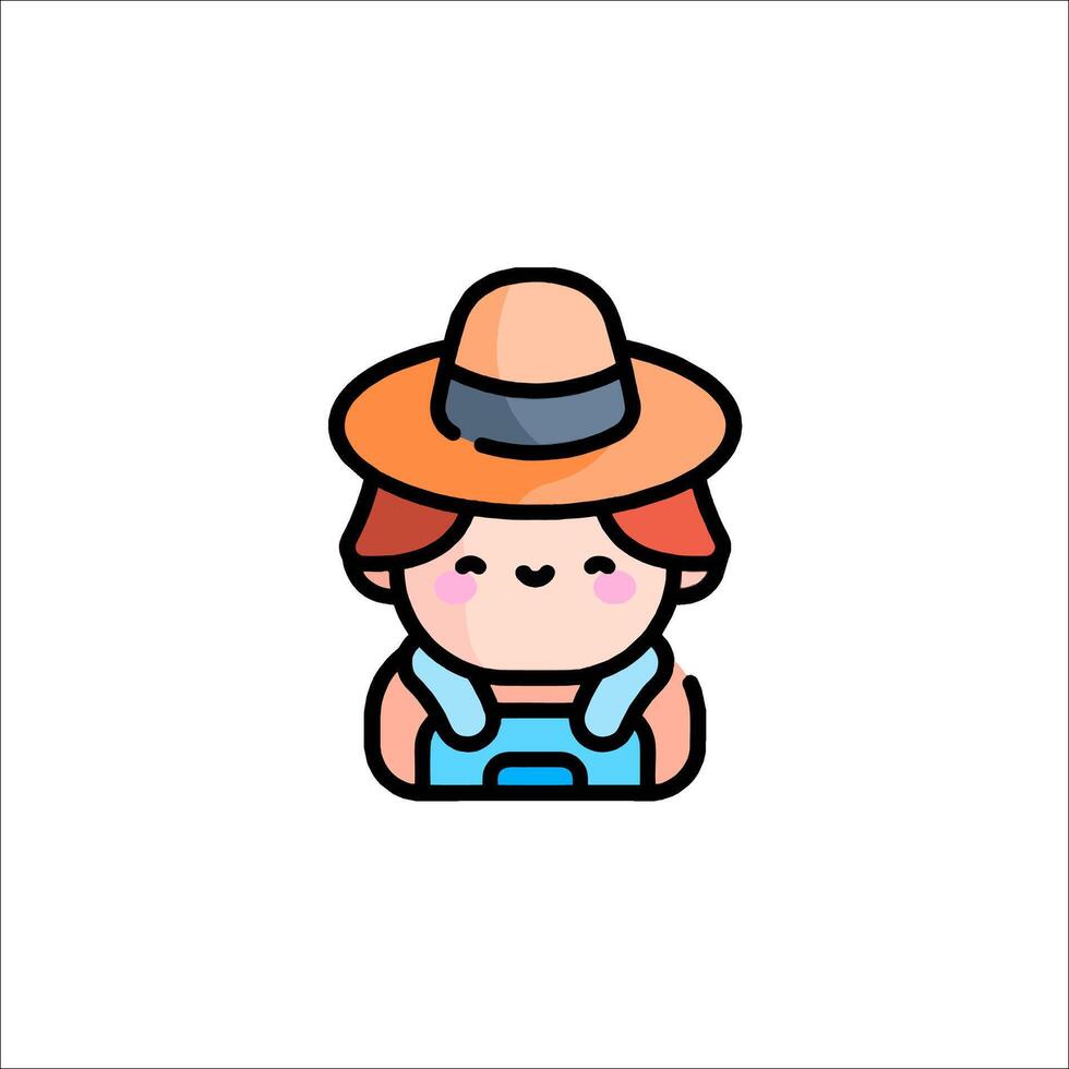 A cartoon character wearing a hat and holding a bucket vector