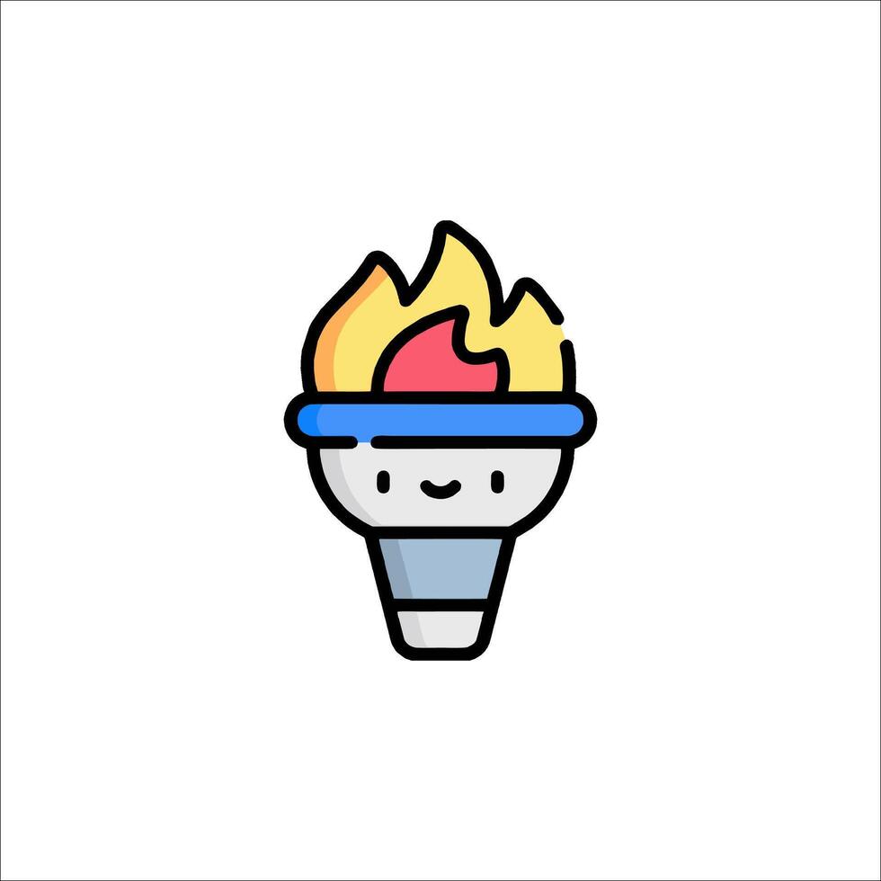 A cartoon flame in a light bulb icon vector