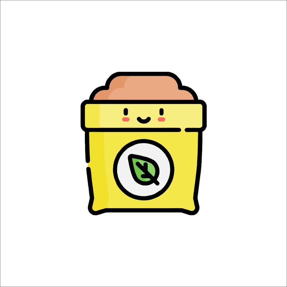 A cartoon character holding a bag of rice vector