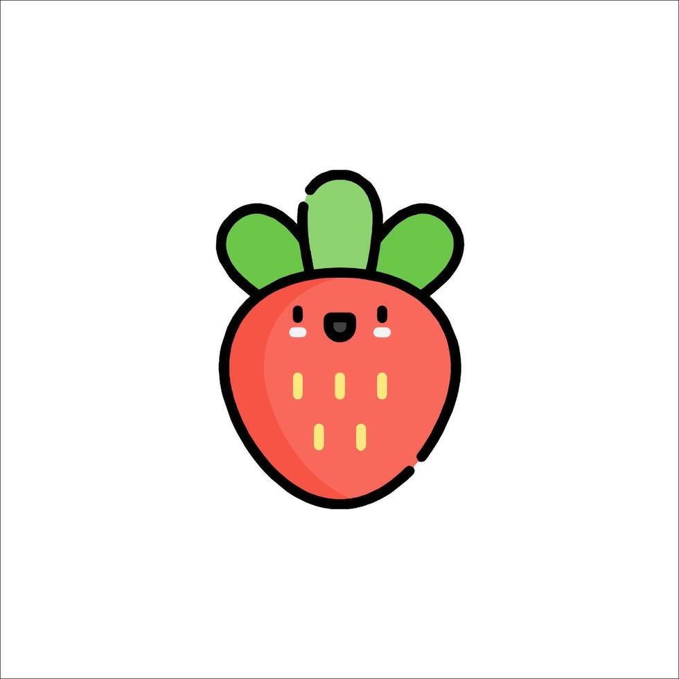 A strawberry with a smiley face on it vector