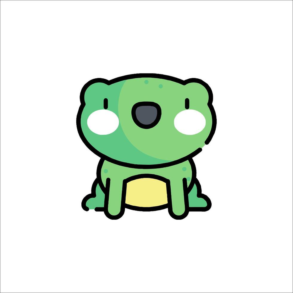 A cartoon frog with a big smile on its face vector