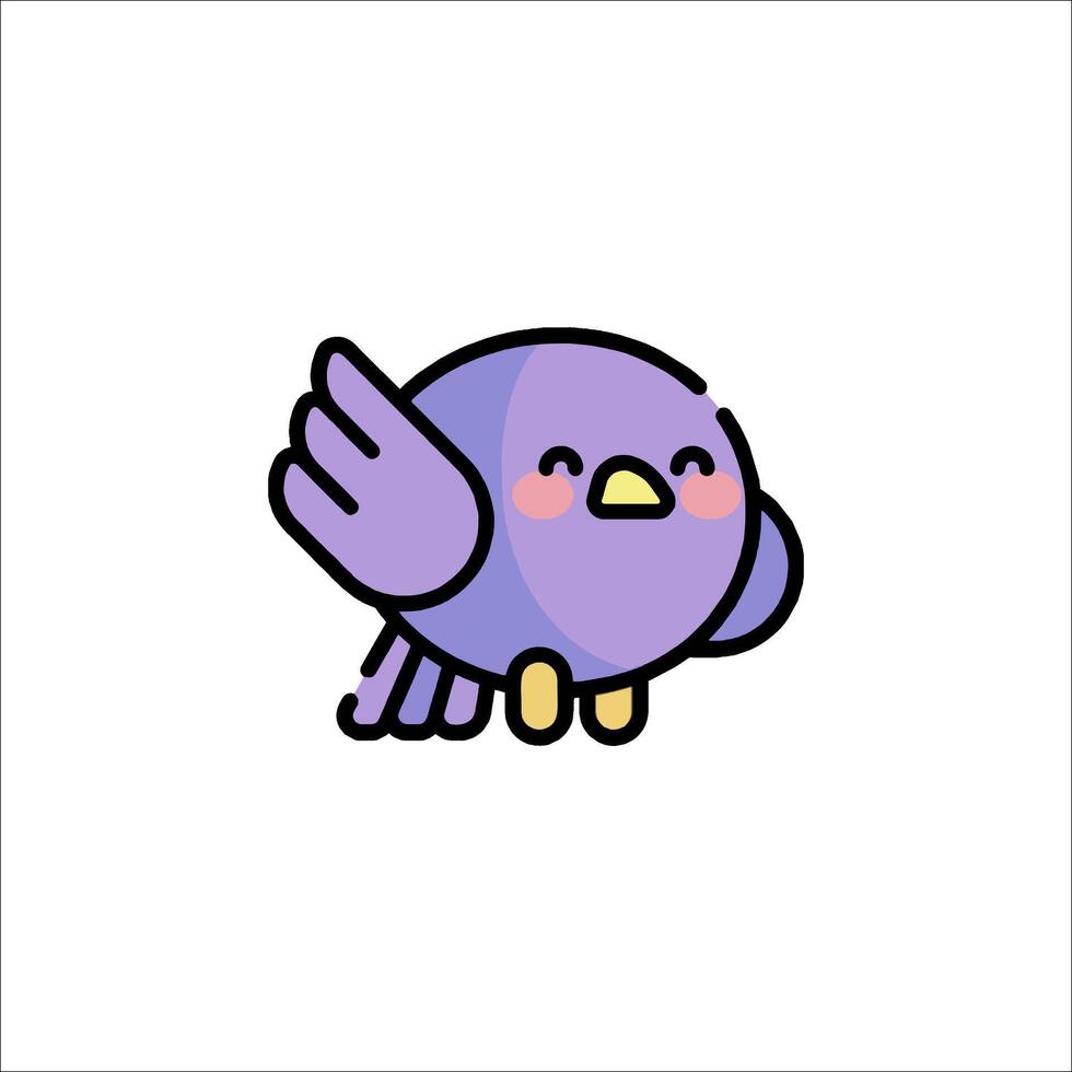 A cute purple bird with a smile on its face vector