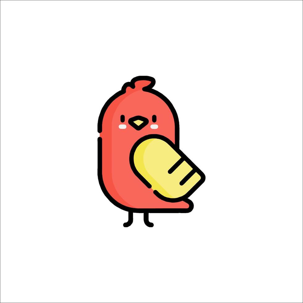 A cute bird holding a bandage in its beak vector