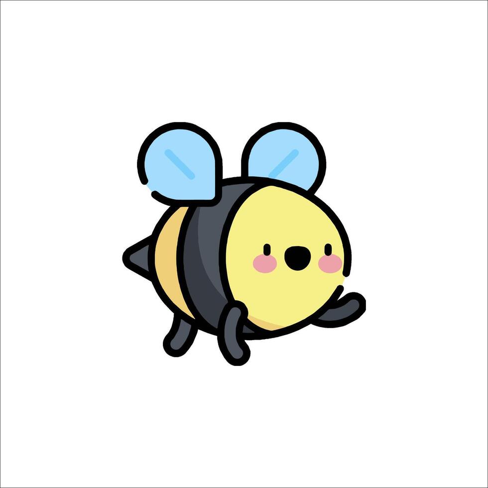 A cartoon bee with a big smile on its face vector