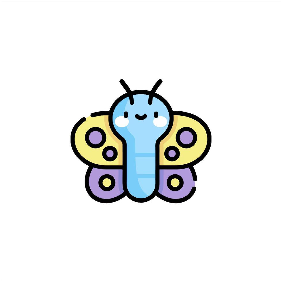 A cute butterfly with a blue and purple color scheme vector