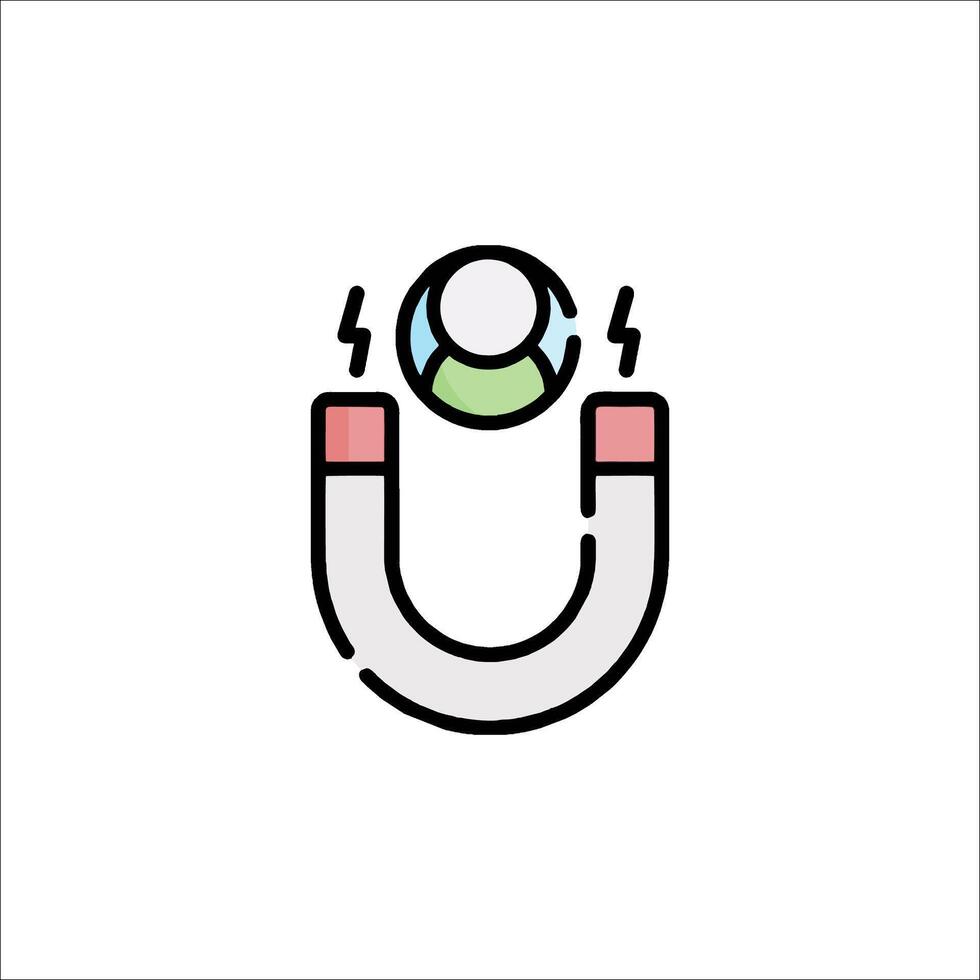 A magnet with a person inside it vector