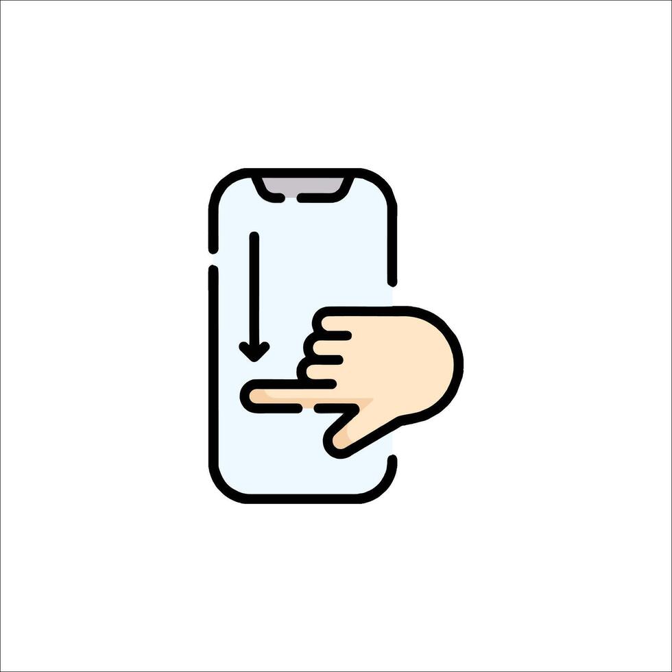 A hand pointing at a phone with a finger on it vector