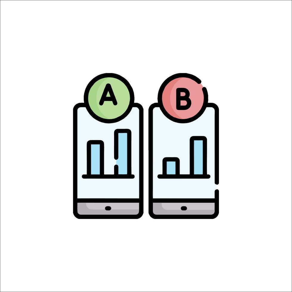 Two smartphones with graphs on them vector