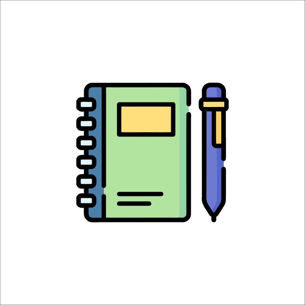 Notebook and pen icon illustration vector