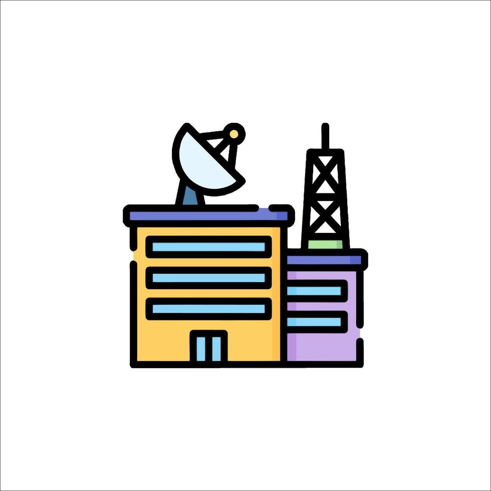 Radio tower and antenna icon illustration vector