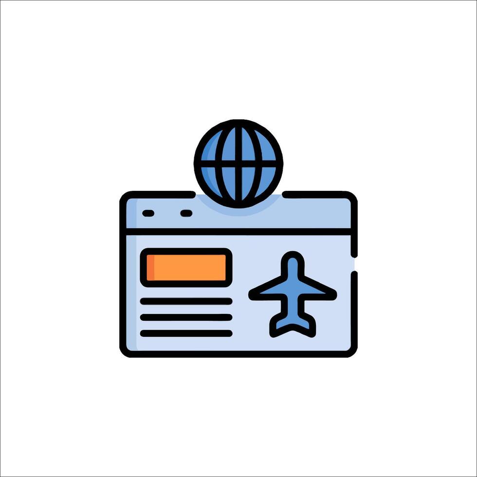 Travel document icon illustration vector