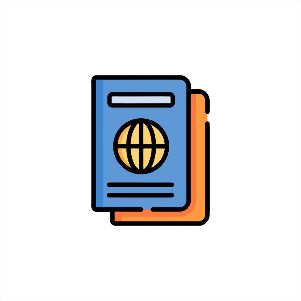 Passport and globe icon illustration vector