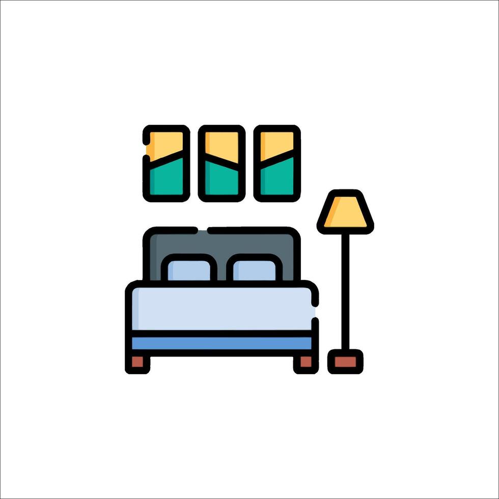 Bed room icon illustration vector