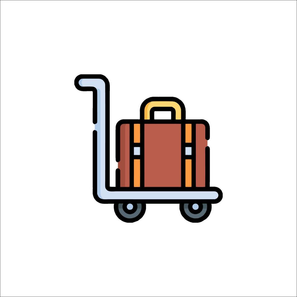 A suitcase on a trolley icon vector