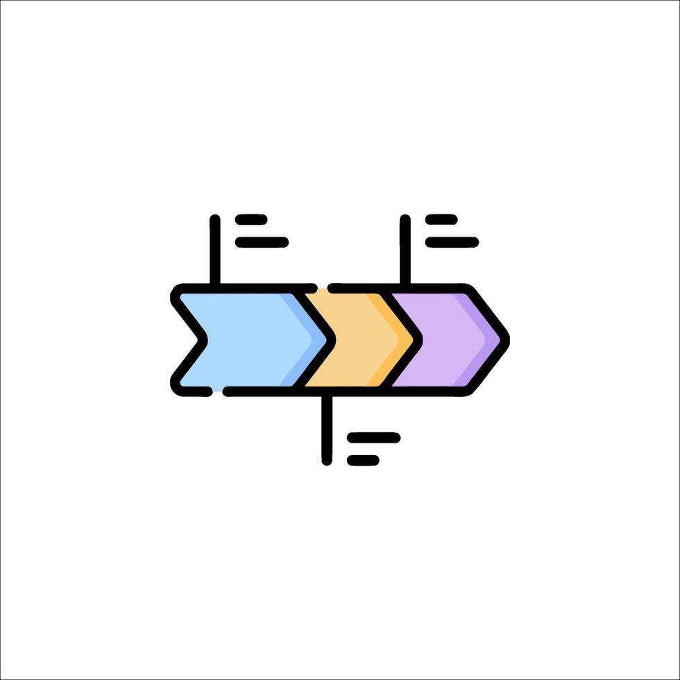 A flat icon of a process diagram vector