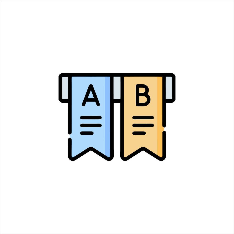 Two ribbons with the letters ab and b vector