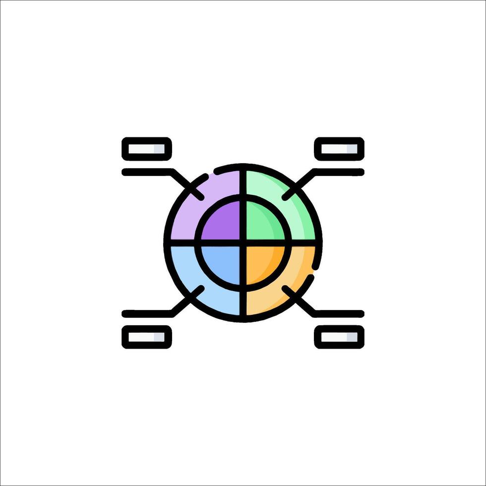 A colorful icon of a circle with arrows vector