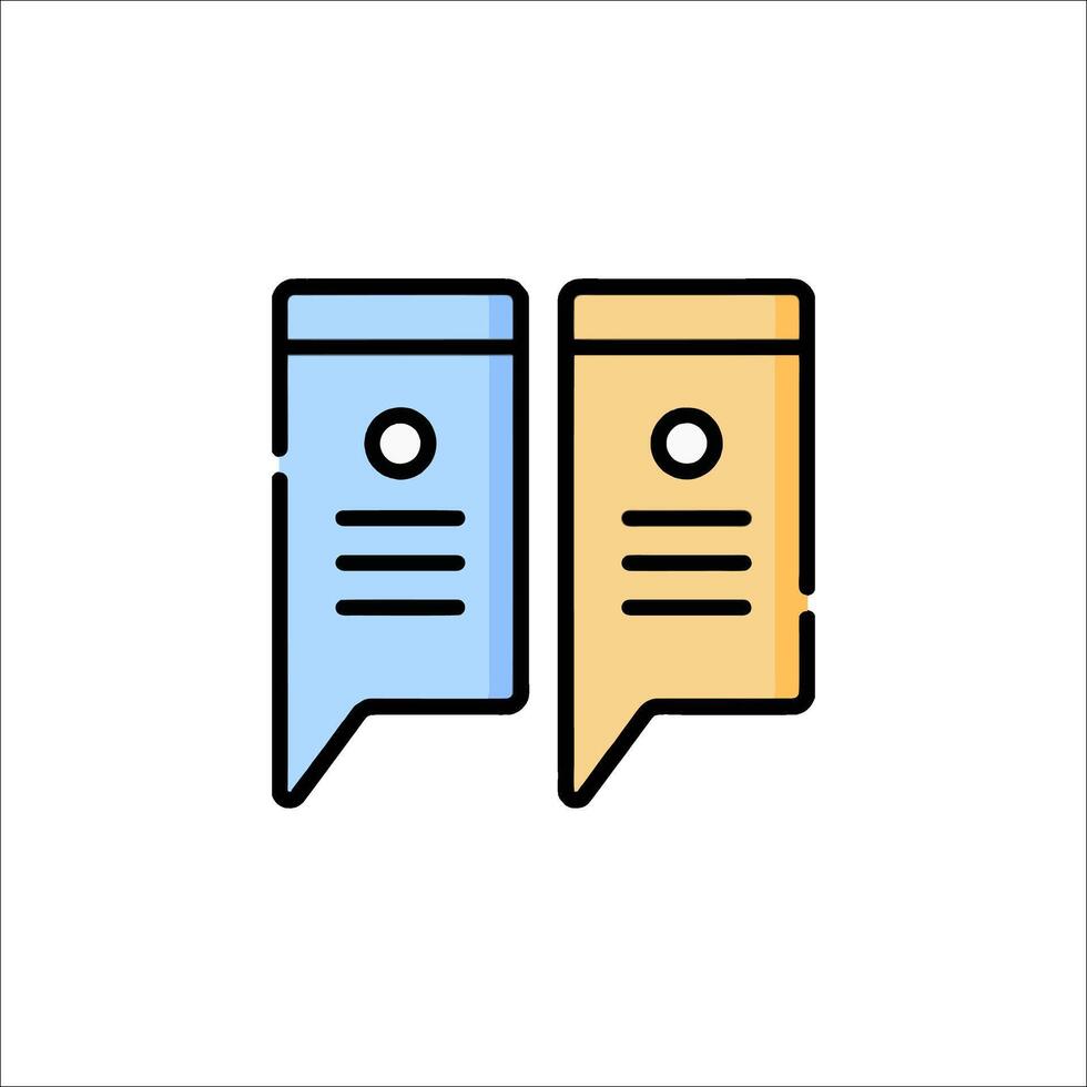 Two paper notes with a note on one side and a note on the other vector