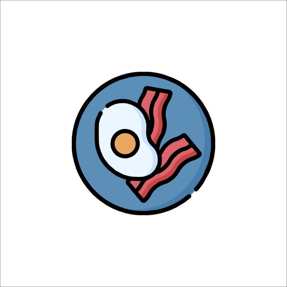 Bacon and egg icon in a circle vector