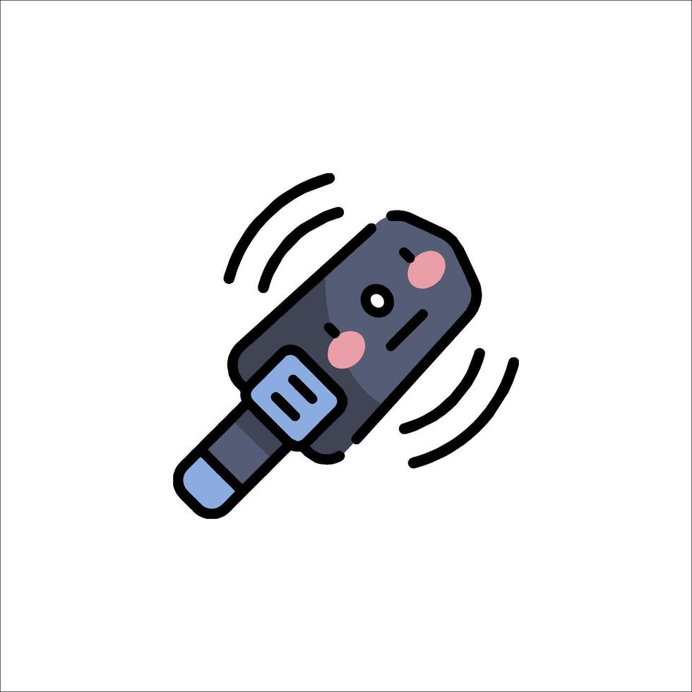 A black and blue cord with a smiley face on it vector