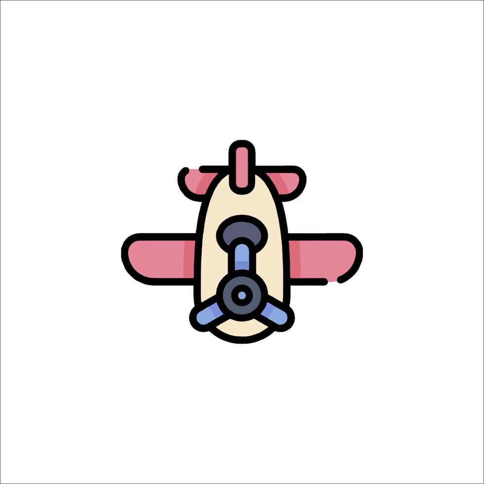 A cartoon airplane icon on a white background vector