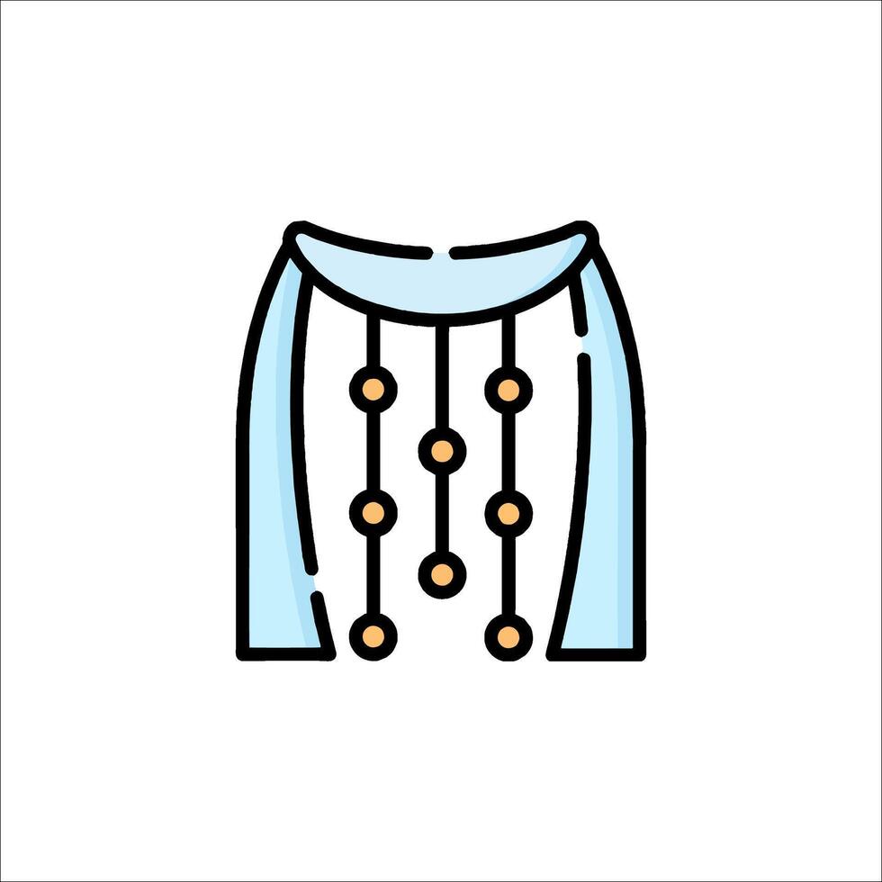A scarf with beads on it vector