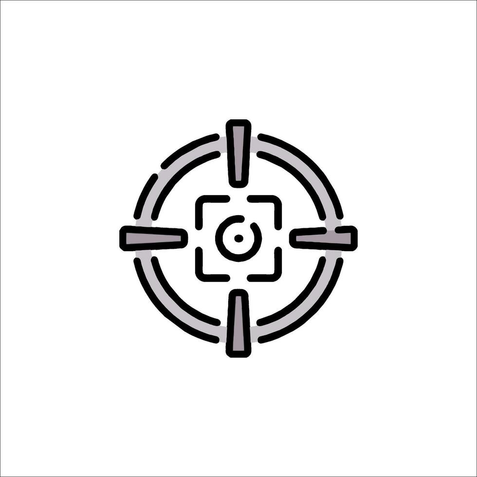 A black and white logo of a gun in a circle vector