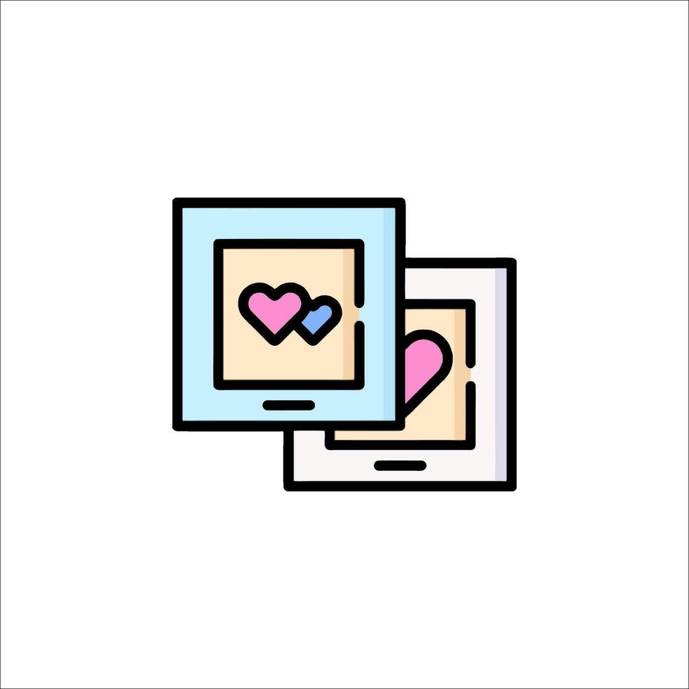A tablet with two hearts on it vector