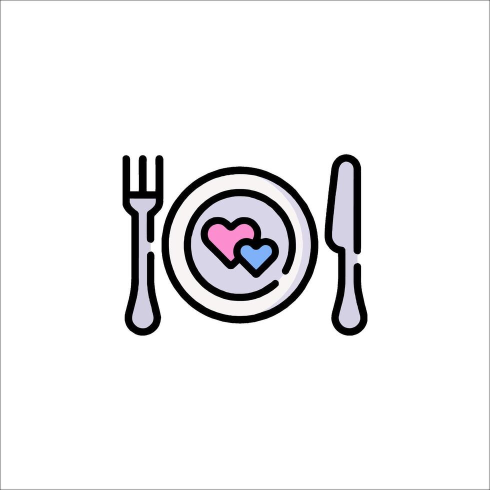 Plate with fork and knife icon vector