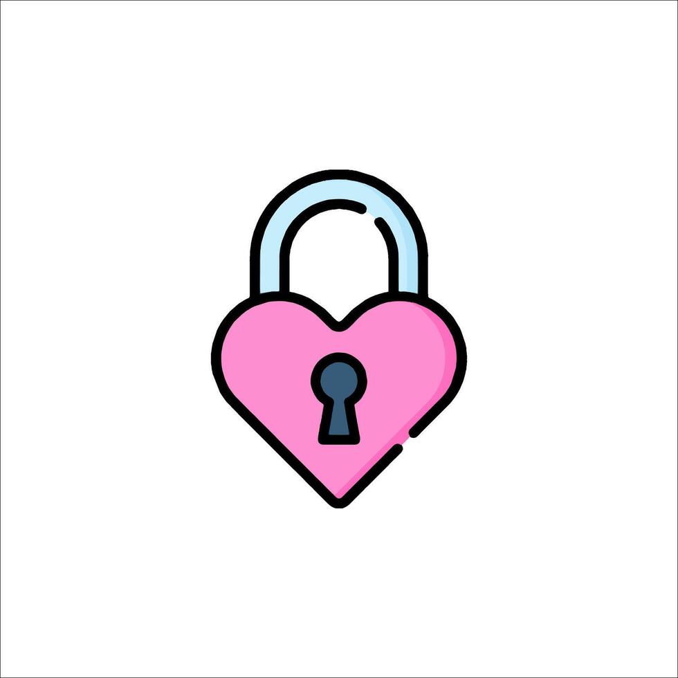 A pink heart lock icon on a white background vector