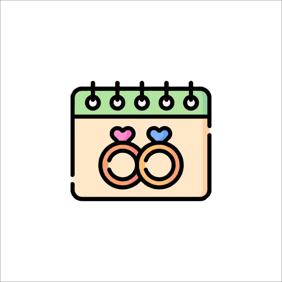 A calendar with two rings on it vector