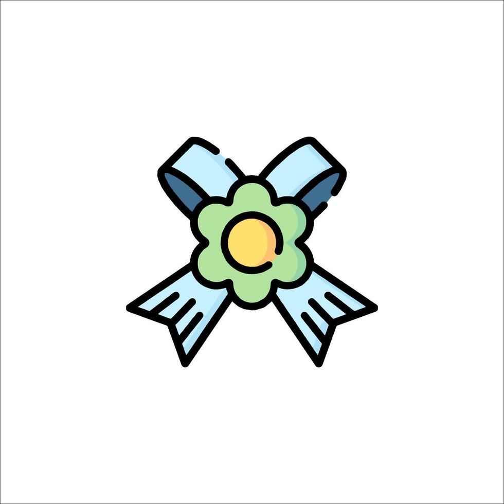 A flower and ribbon icon on a white background vector