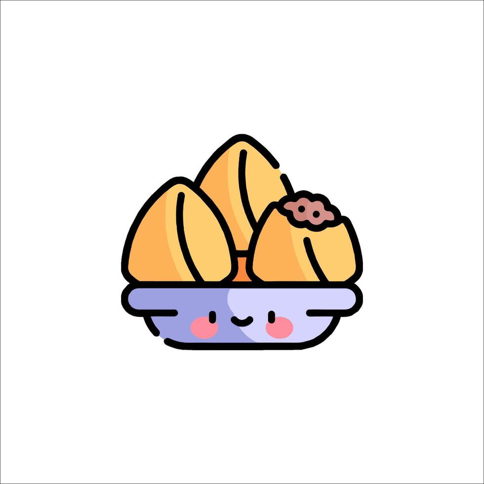 A cartoon illustration of a bowl of macarons vector