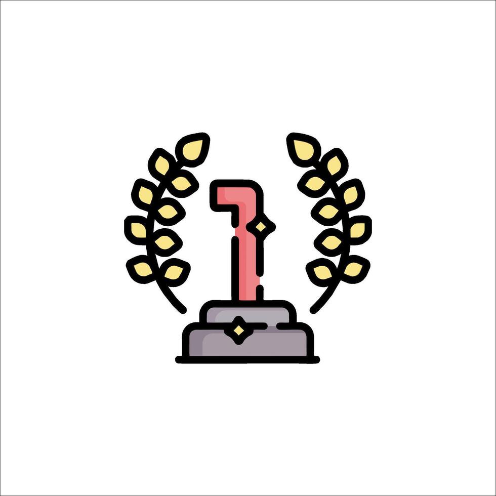 The number one is on a pedestal with a laurel wreath vector