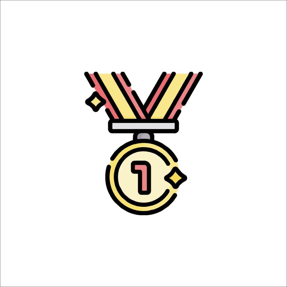 A medal with the number one on it vector