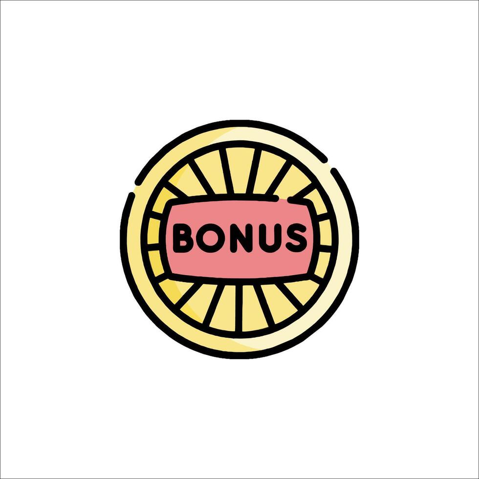 A bonus logo with a sunburst pattern vector