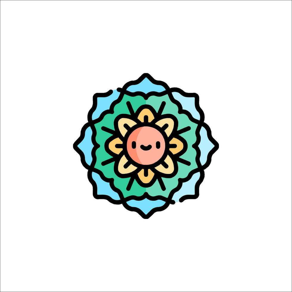 A smiley face in a flower logo vector