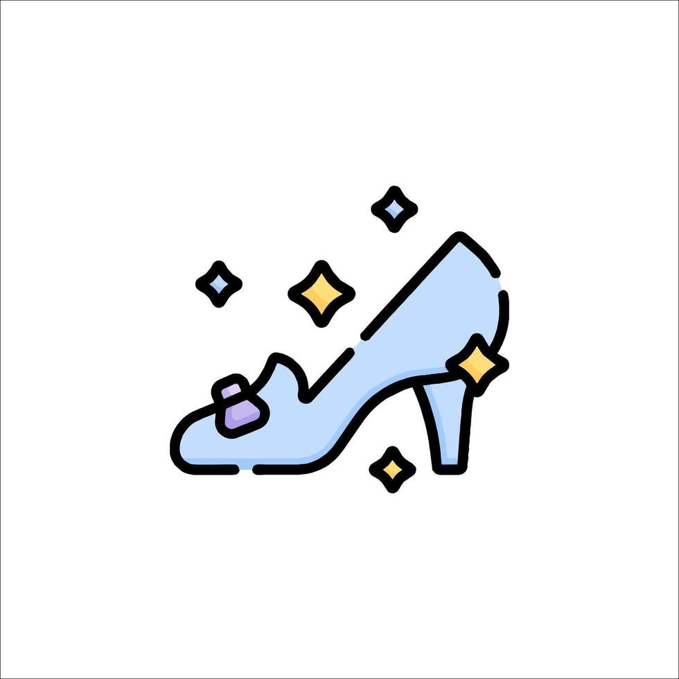 Shoe icon with a blue high heel shoe vector