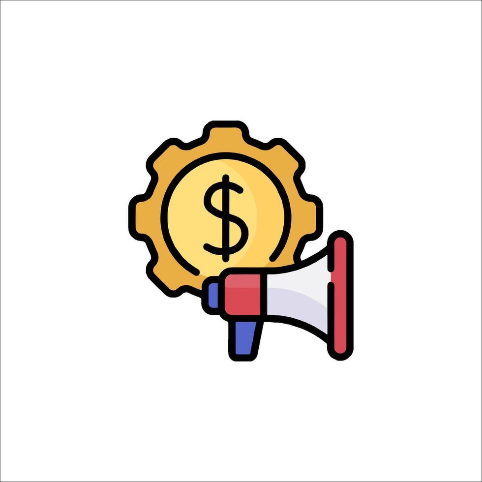 A dollar sign and a megaphone icon vector