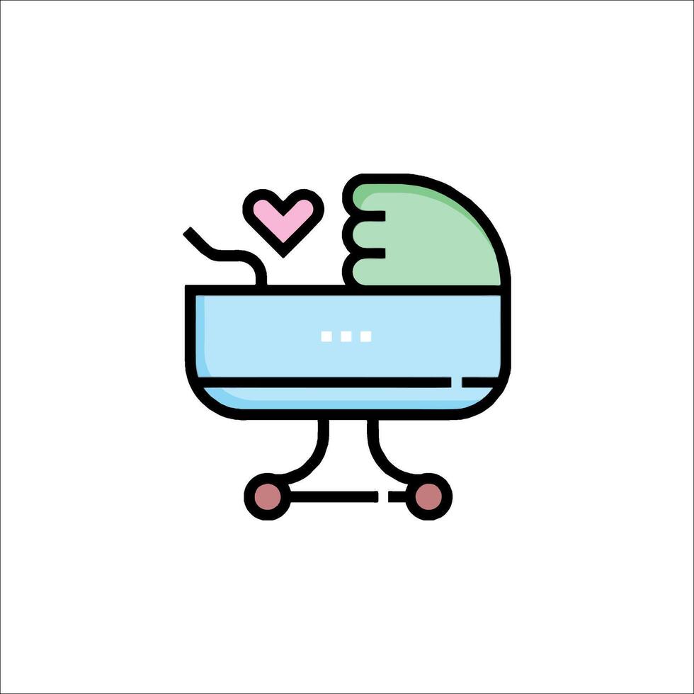 Baby carriage icon illustration vector