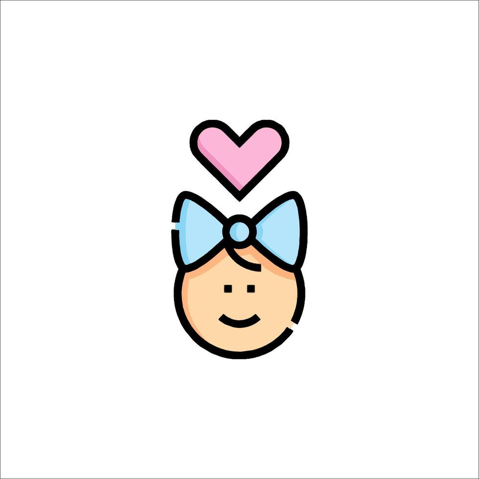A cartoon girl with a bow on her head vector