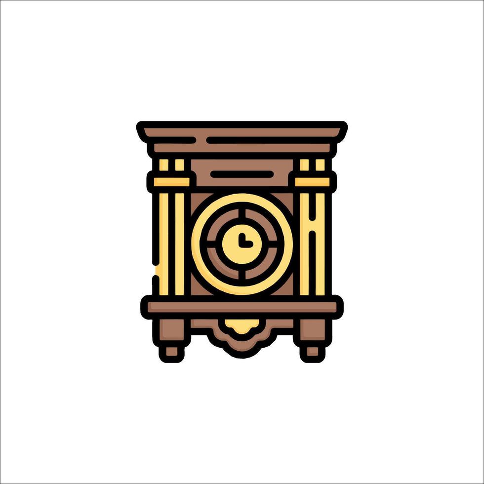 An old clock icon on a white background vector