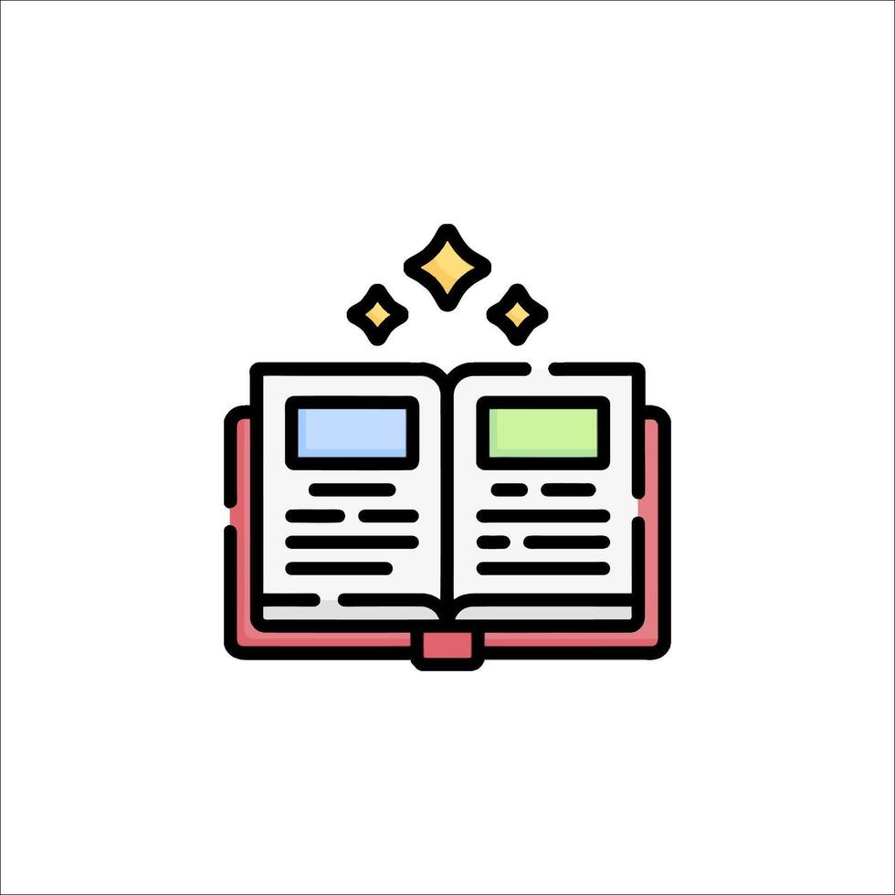 An open book with stars on it vector