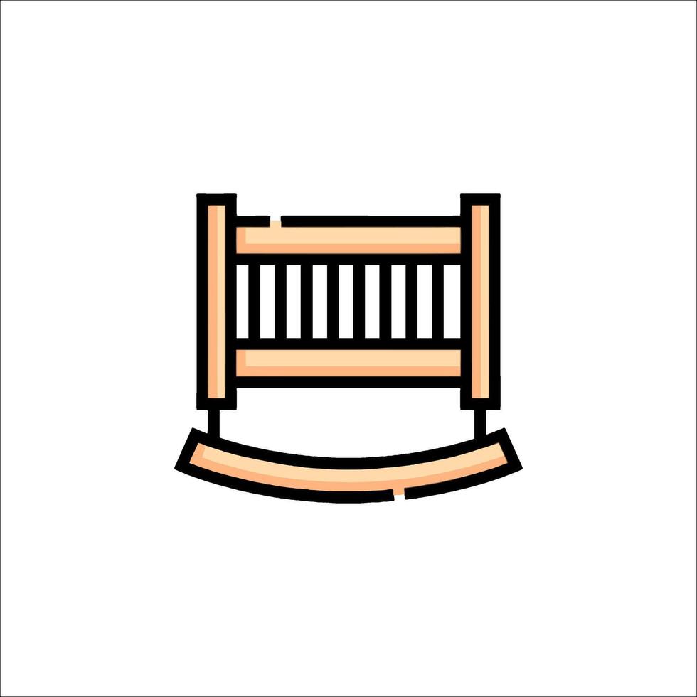 A rocking chair icon on a white background vector