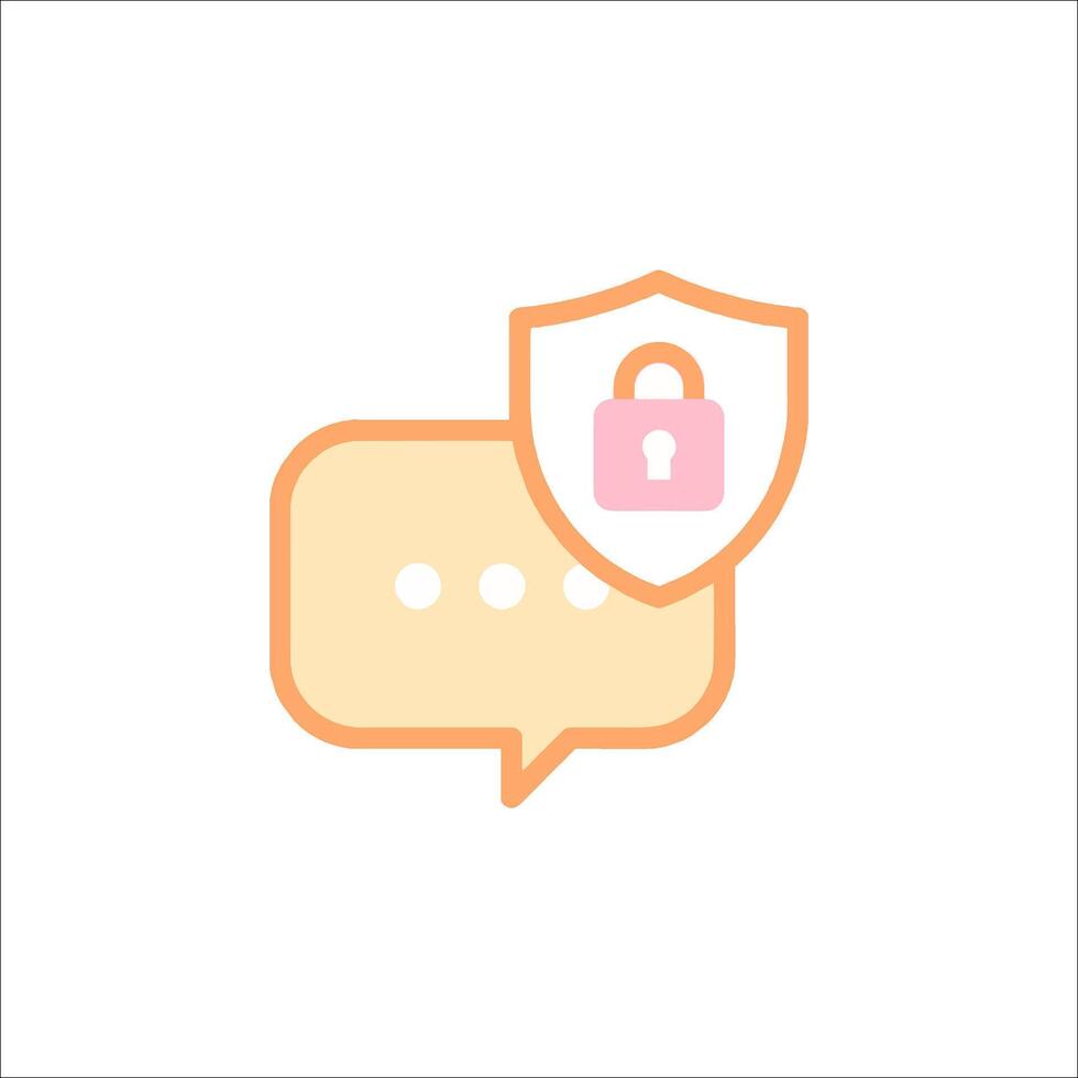 A speech bubble with a lock icon vector